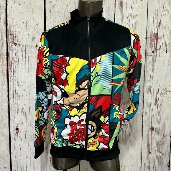 REASON CLOTHING BRAND comic strip printed 2 Piece Men’s Track Suit large NWT 90s - Picture 11 of 11